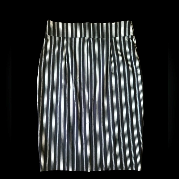 New York & Company pencil skirt size large black with white stripes - Picture 2 of 11